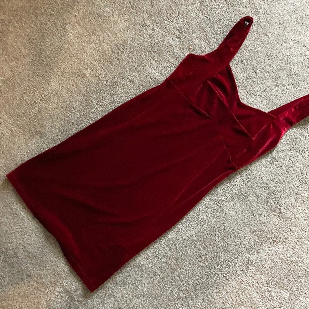 Red velvet mini dress. Size xsmall